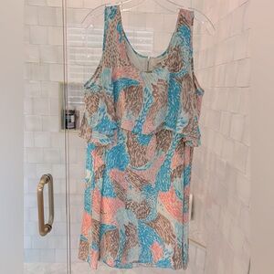 NWT Annie Griffin Ansley Mini Dress. Pastel Print. Size large.